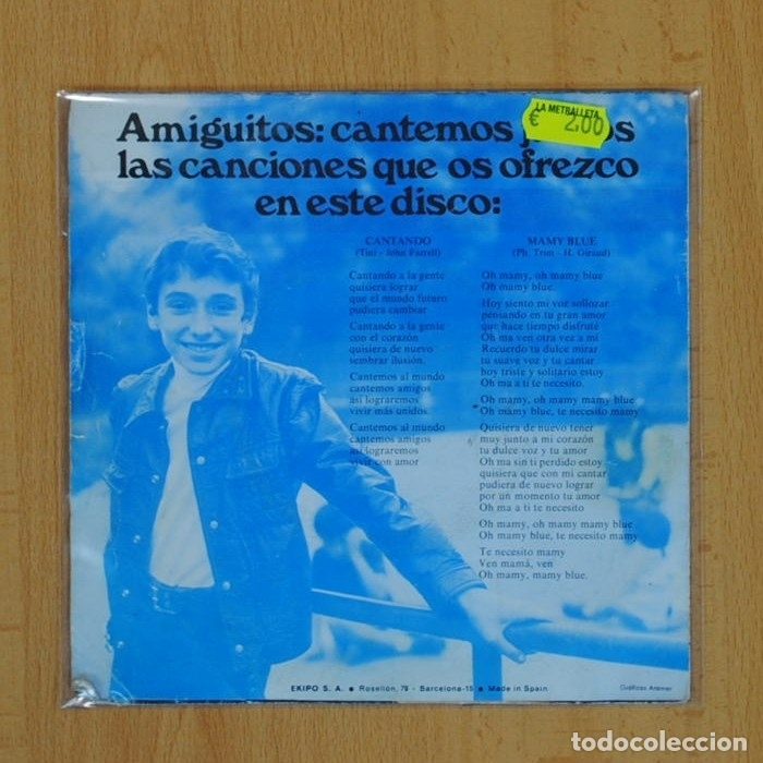 Discos de vinilo: EL PEQUE&Ntilde;O TIM - MAMY BLUE / CANTANDO - SINGLE - Foto 2