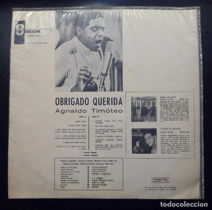 Discos de vinilo: LP AGNALDO TIMOTEO - OBRIGADO QUERIDA - ODEON 1967. - Foto 2