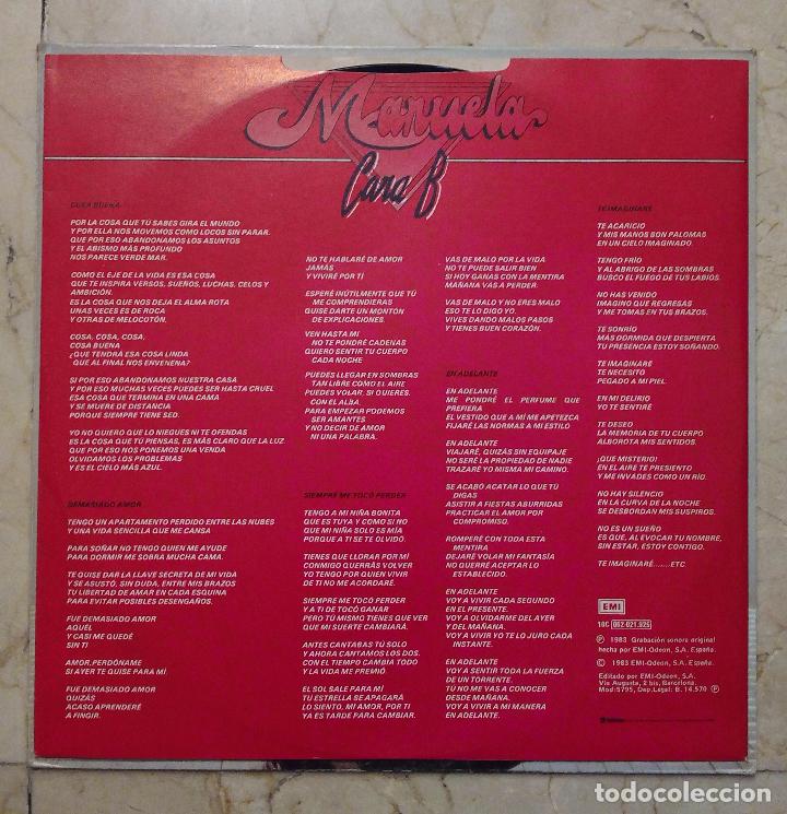 Discos de vinilo: LP MANUELA - CAPRICHOS - EMI-ODEON 1983. - Foto 3