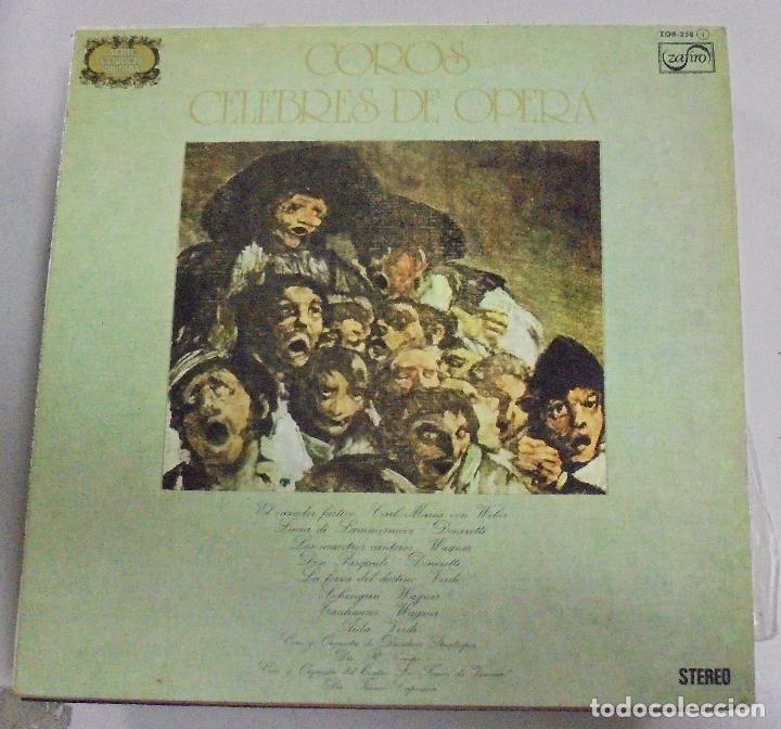 Disques de vinyle: LP. COROS CELEBRES DE OPERA. SERIE ETIQUETA DORADA. ZAFIRO