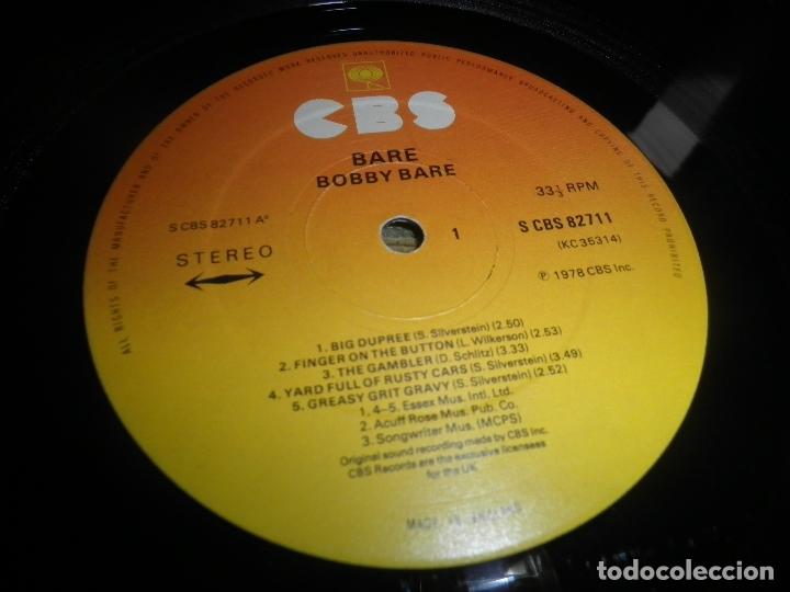 Discos de vinilo: BOBBY BARE - BARE LP - ORIGINAL INGLES - CBS RECORDS 1978 - STEREO - - Foto 5