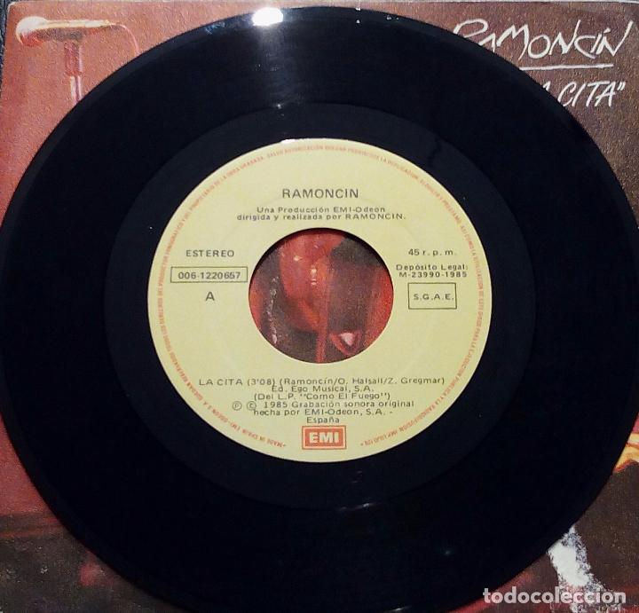 Discos de vinilo: SINGLE RAMONC&Iacute;N - LA CITA - EMI 1985. - Foto 3