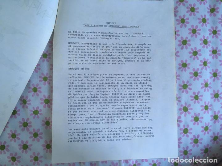 Discos de vinilo: LP ENRIQUE 85-PROMO - Foto 3