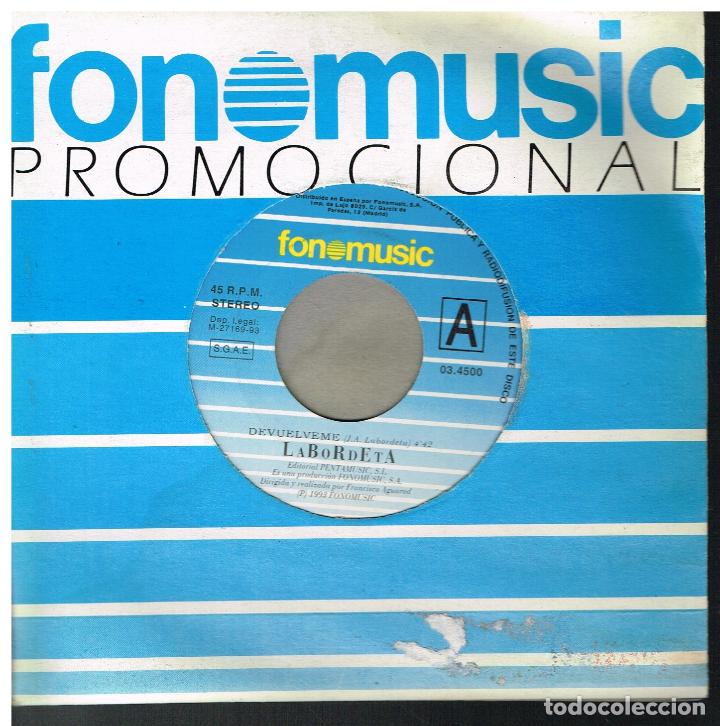 Discos de vinilo: LABORDETA - DEVUELVEME / MAR DE AMOR - SINGLE 1993 - PROMO - Foto 1