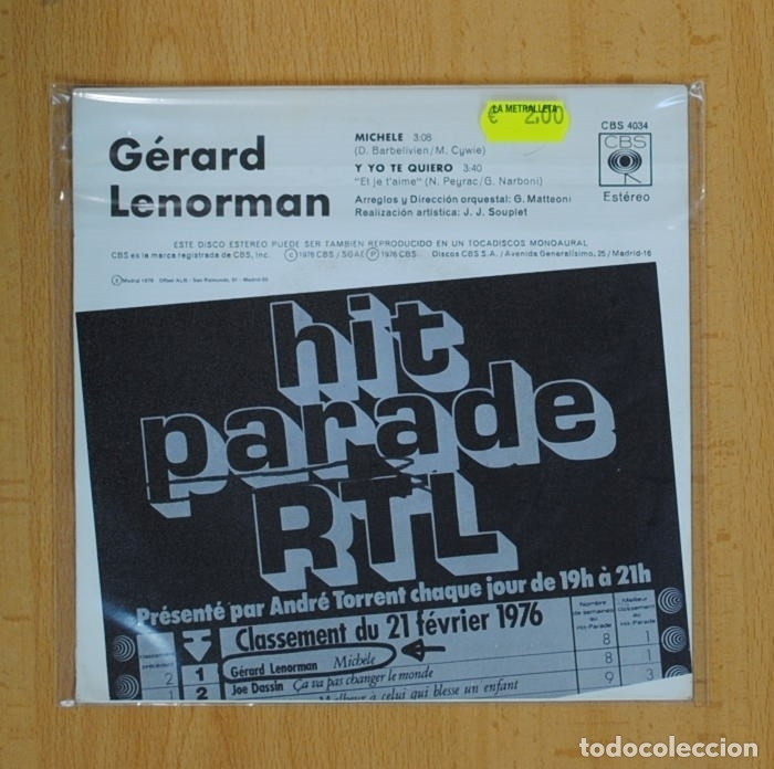 Discos de vinilo: GERARD LENORMAN - MICHELE / Y YO TE QUIERO - SINGLE - Foto 2