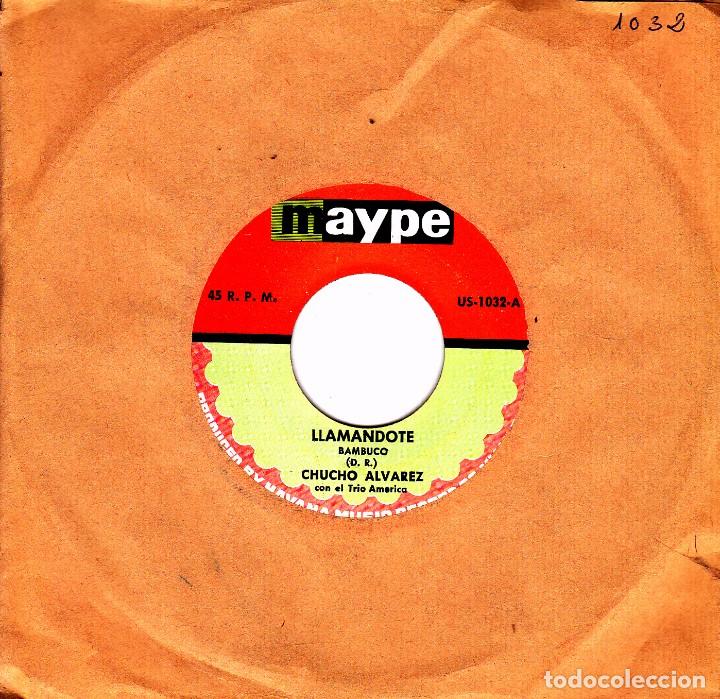 Disques de vinyle: CHUCHO ALVAREZ - LLAMANDOTE + ALZAME EN TUS BRAZOS SINGLE SIN PORTADA RARO USA