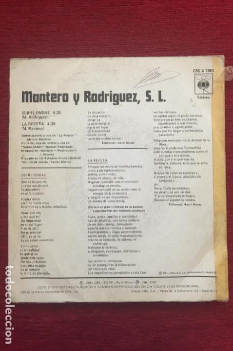 Discos de vinilo: MANTERO Y RODRIGUEZ, S.L.. SOBRE ONDAS. A&Ntilde;O 1981. - Foto 2