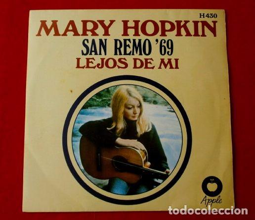 MARY HOPKIN (SINGLE 1969) LEJOS DE MI (LONTANO DAGLI OCCHI) XIX FESTIVAL DE SAN REMO - EL JUEGO (Música - Discos - Singles Vinilo - Otros Festivales de la Canción)
