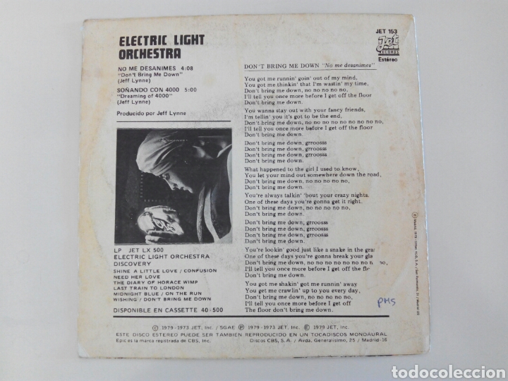 Discos de vinilo: S&oacute;lo portada, Electric Light Orchestra - Foto 2