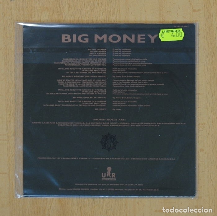 Discos de vinilo: SACRED DOLLS - BIG MONEY - SINGLE - Foto 2