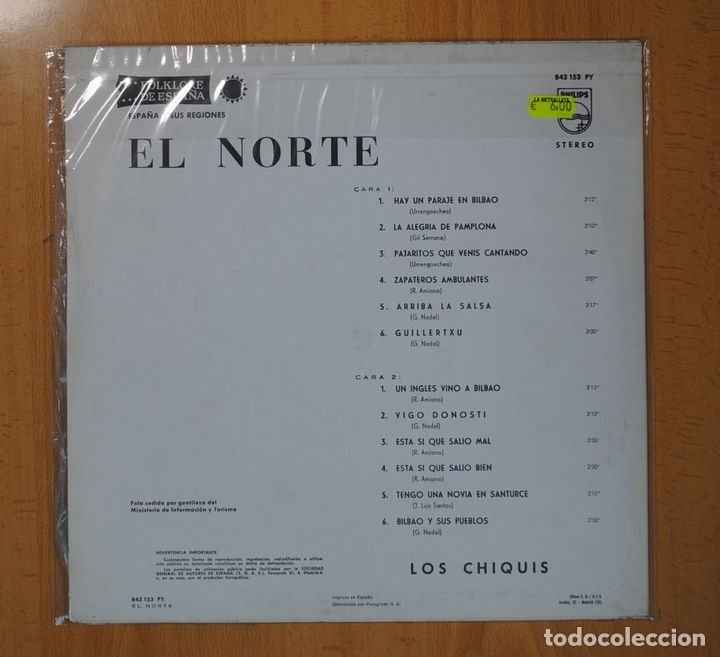 Discos de vinilo: LOS CHIQUIS - EL NORTE - LP - Foto 2