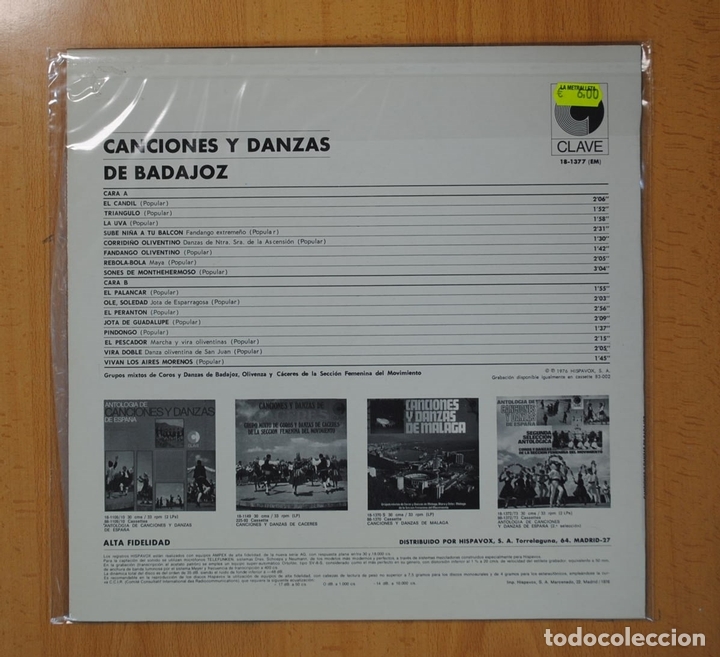 Discos de vinilo: VARIOS - CANCIONES Y DANZAS DE BADAJOZ - LP - Foto 2