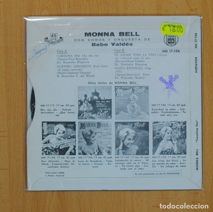 Discos de vinilo: MONNA BELL - CAROLINA DAI + 3 - EP - Foto 2