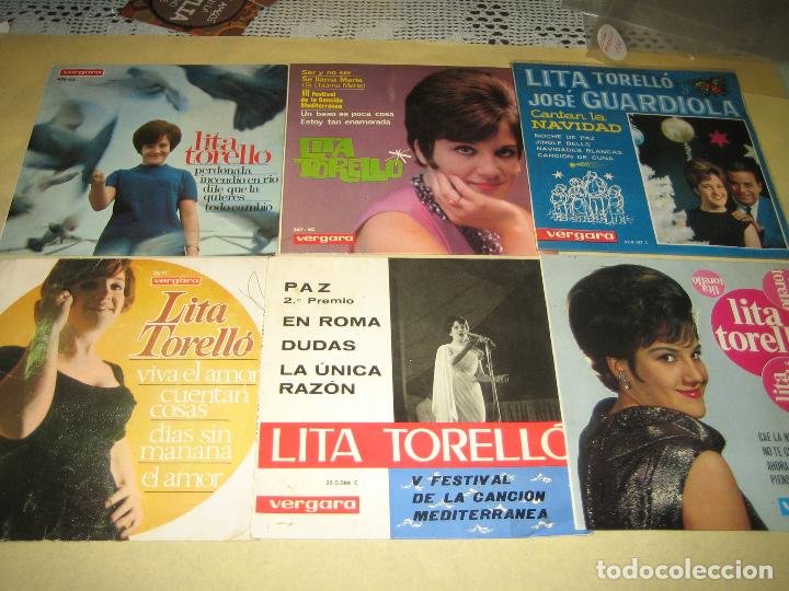 Discos de vinilo: LITA TORELLO - LOTE 6 SINGLES - Foto 1