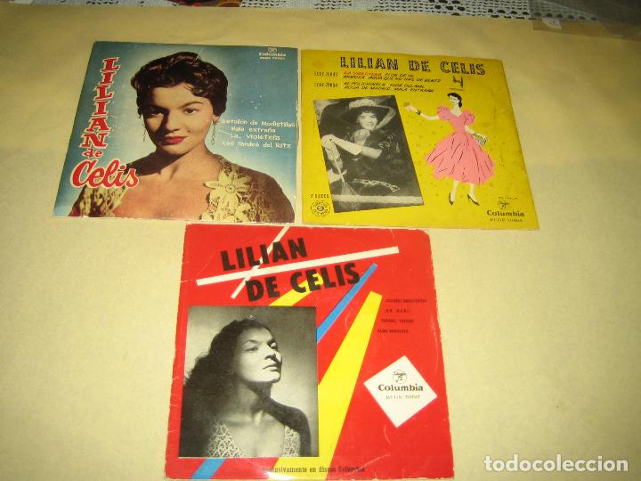 Discos de vinilo: LILIAN DE CELIS  - LOTE 3 SINGLES - Foto 1