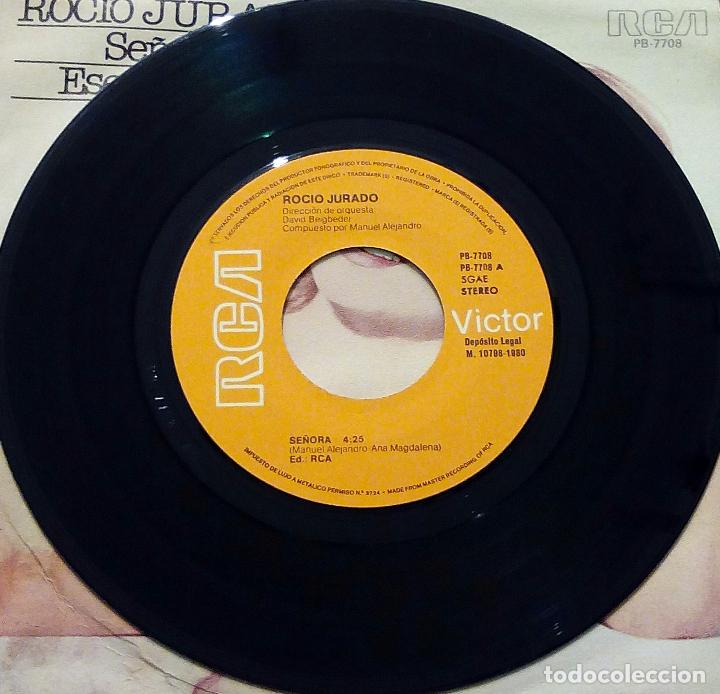Discos de vinilo: SINGLE ROC&Iacute;O JURADO - SE&Ntilde;ORA - RCA 1980. - Foto 3