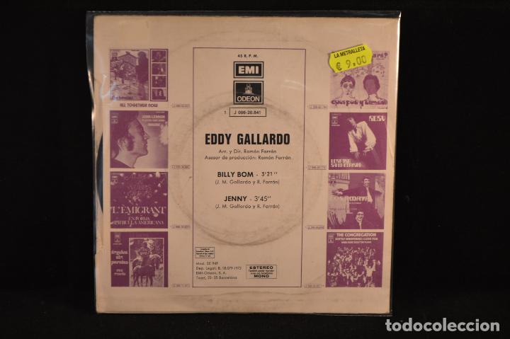 Discos de vinilo: EDDY GALLARDO - BILLY BOM /  JENNY - SINGLE - Foto 2