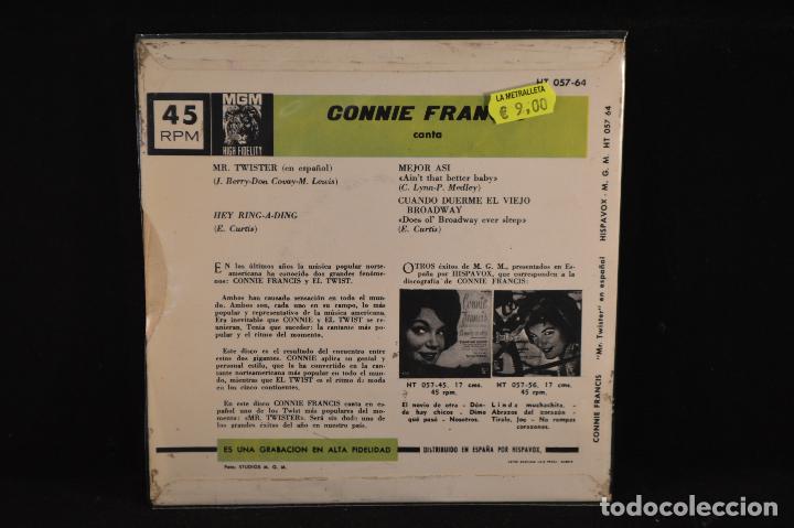 Discos de vinilo: CONNIE FRANCIS - MR. TWISTER +3 - EP - Foto 2