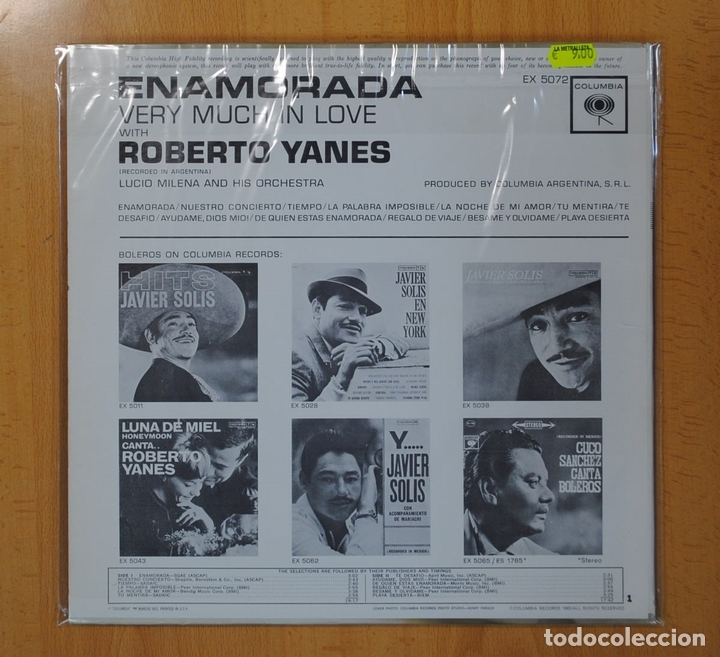 Discos de vinilo: ROBERTO YANES - ENAMORADA - LP - Foto 2
