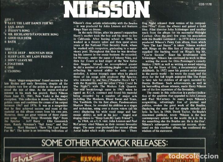 Discos de vinilo: LP NILSSON : SAVE THE LAST DANCE FOR ME - Foto 2