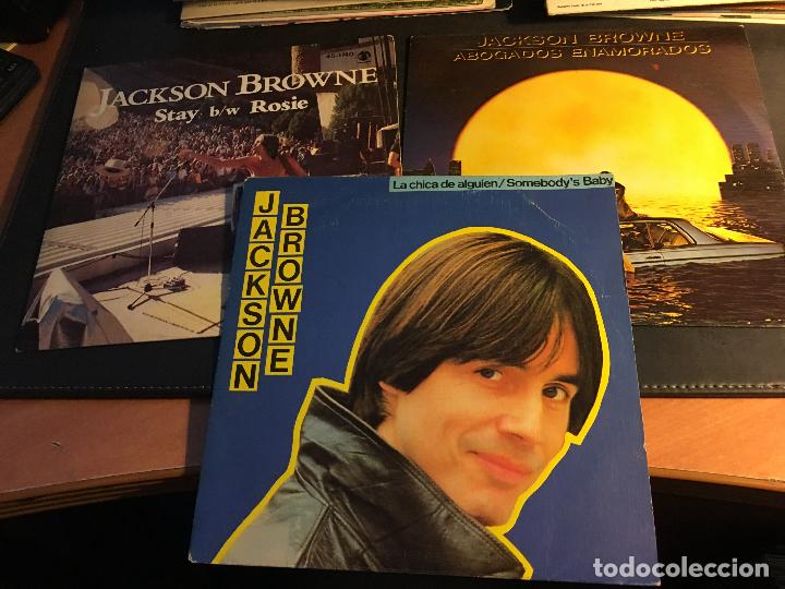 Discos de vinilo: JACKSON BROWNE LOTE 3 SINGLE ESPA&Ntilde;A (EPI8) - Foto 1