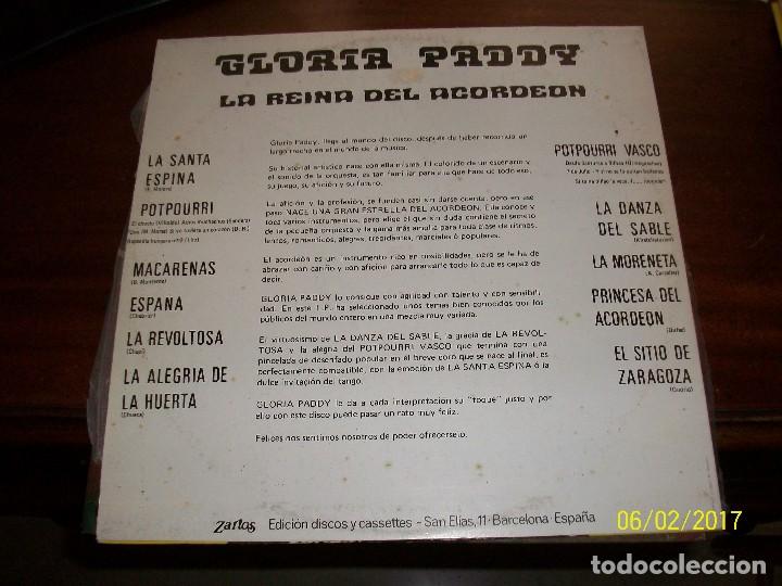 Discos de vinilo: GLORIA PADDY- LA REINA DEL ACORDEON - Foto 2