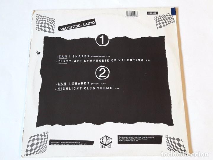 Discos de vinilo: Valentino & Lanzo - Can I Share - 1991 - Foto 2