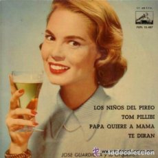 Discos de vinilo: JOSE GUARDIOLA Y SU ORQUESTA, LOS NIÑOS DEL PIREO + 3 TEMAS EP 1960