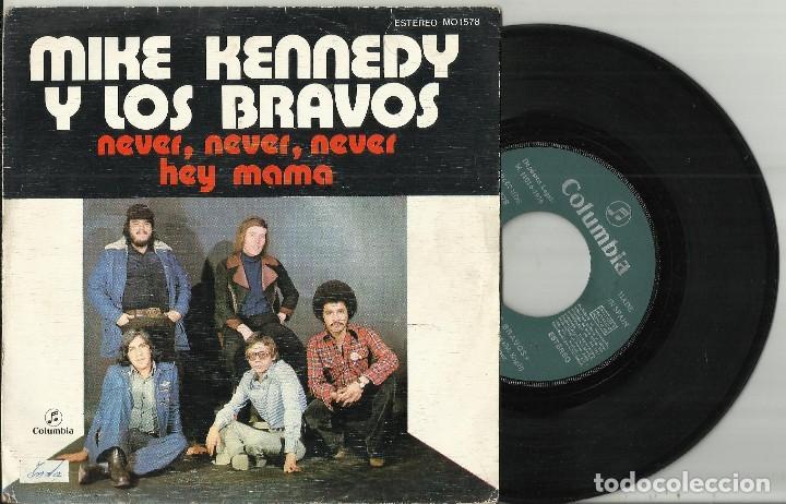 Discos de vinilo: mike kennedy y los bravos single never, never,never 1976 - Foto 1