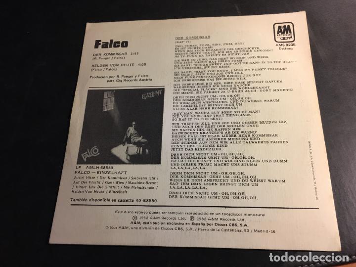 Discos de vinilo: FALCO ( DER KOMMISSAR) SINGLE ESPA&Ntilde;A (EPI8) - Foto 3