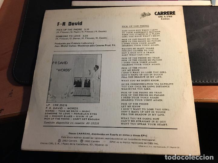 Discos de vinilo: F. R. DAVID (LOTE 4  SINGLE ESPA&Ntilde;A)  (EPI8) - Foto 5