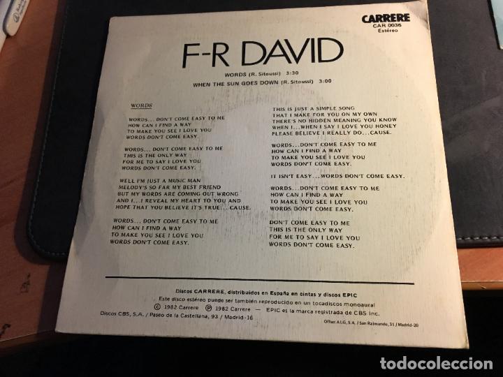 Discos de vinilo: F. R. DAVID (LOTE 4  SINGLE ESPA&Ntilde;A)  (EPI8) - Foto 7