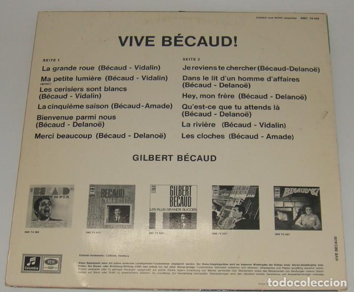 Discos de vinilo: LP - GILBERT BECAUD - VIVE BECAUD - BECAUD - VIVE BECAUD! - Foto 2