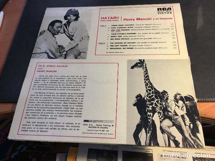 Discos de vinilo: HENRY MANCINI (HATARI) LP ESPA&Ntilde;A 1973 (B-30) - Foto 2