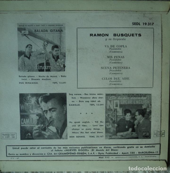 Discos de vinilo: Ram&oacute;n Busquets - Pasodobles - Edici&oacute;n de 1963 de Espa&ntilde;a - Foto 2