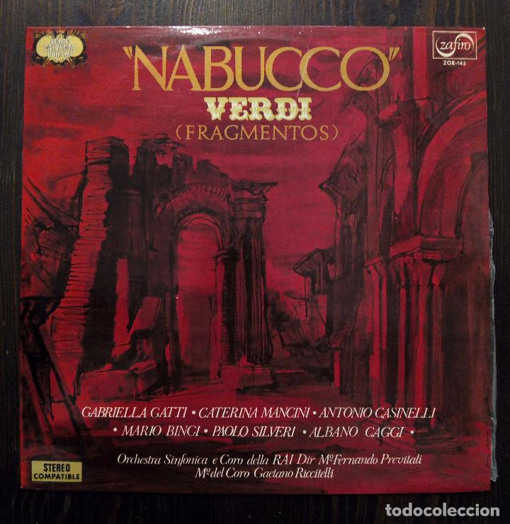 Discos de vinilo: LP NABUCCO - VERDI - FRAGMENTOS - SERIE ETIQUETA DORADA - ZAFIRO 1971.