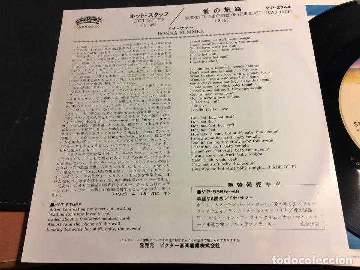 Discos de vinilo: DONNA SUMMER (HOT STUFF) SINGLE JAPAN (EPI9) - Foto 3