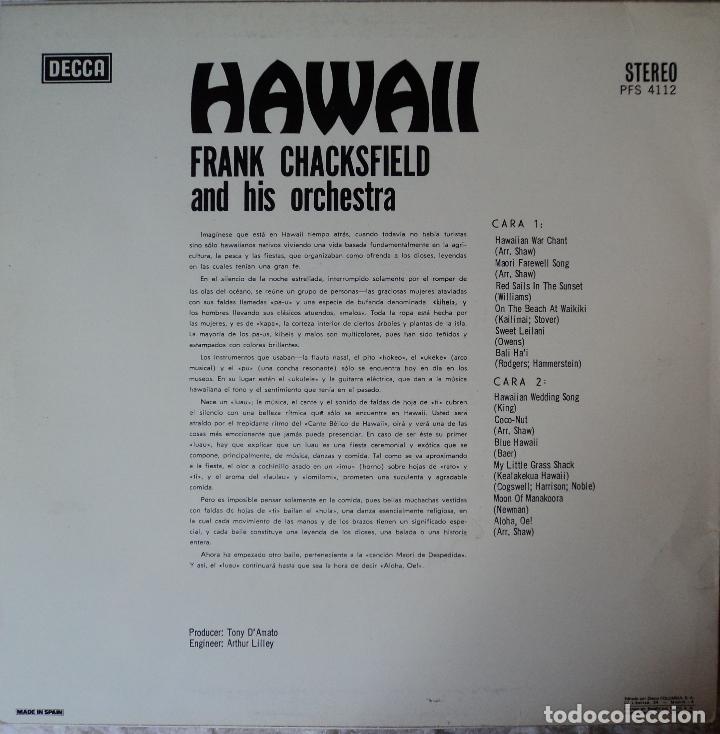 Discos de vinilo: Frank Chacksfield - Hawaii - Edici&oacute;n de 1976 de Espa&ntilde;a - Foto 2