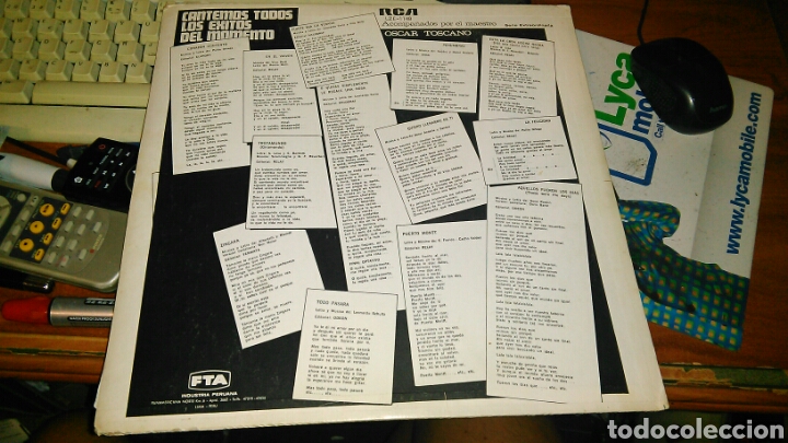 Discos de vinilo: Oscar toscano lp cantemos todos los &eacute;xitos del momento.peru - Foto 2