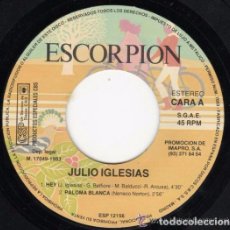 Discos de vinilo: JULIO IGLESIAS SINGLE PROMOCIONAL DE JERSEY ESCORPION 1983 - SOLO DISCO