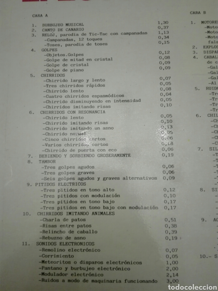 Discos de vinilo: Disco vinilo EFECTOS DE SONIDO - Foto 2