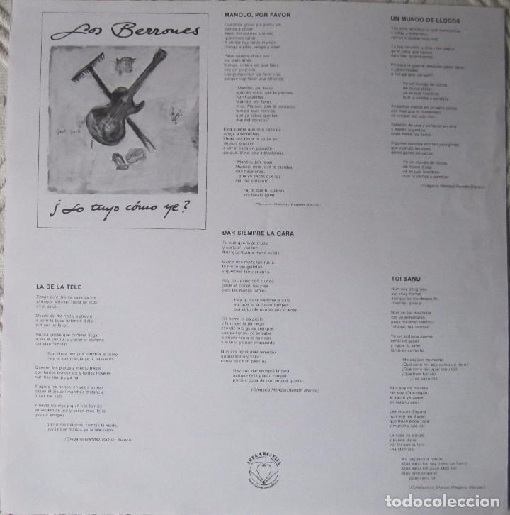 Discos de vinilo: BERRONES, LOS: &iquest;LO TUYO C&Oacute;MO YE? - Foto 3