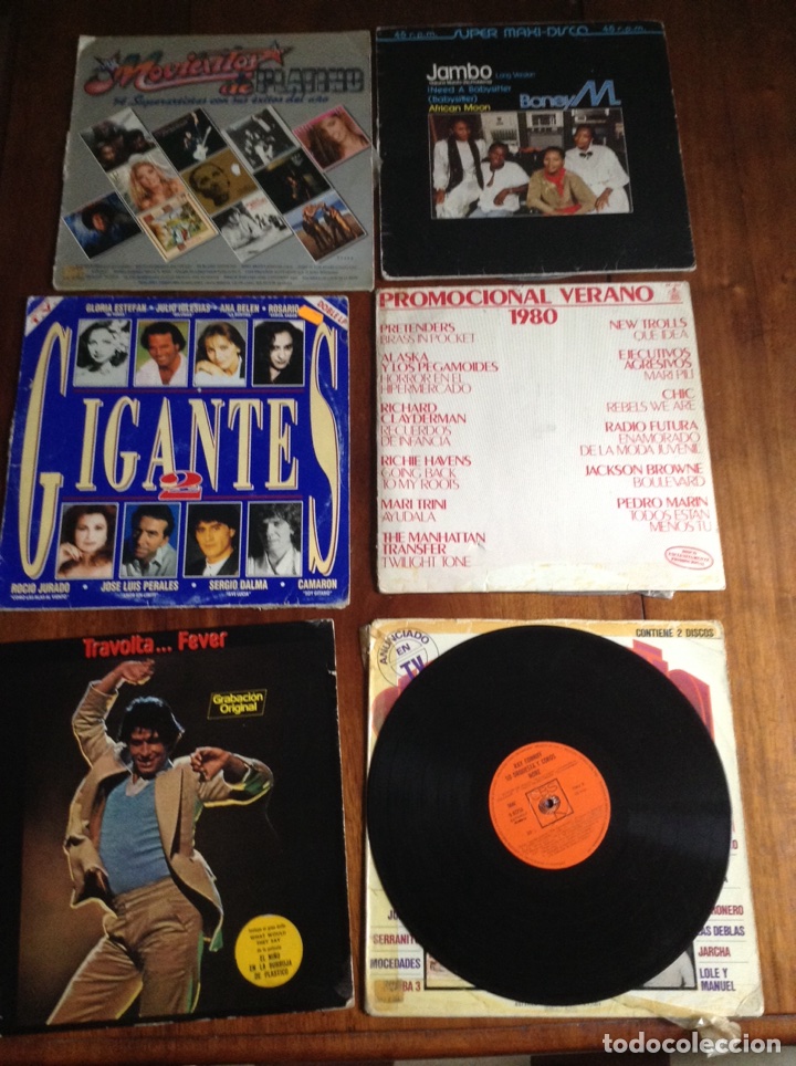 Discos de vinilo: Lote de 6 LP vinilo y uno es doble, &eacute;xitos y dance - Foto 1