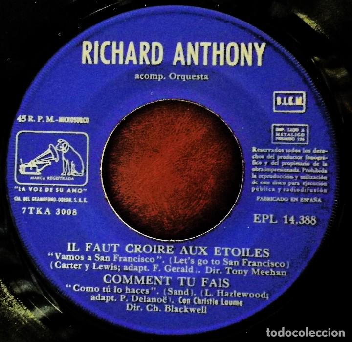 Discos de vinilo: Richard Anthony - En Aranjuez con tu amor y 2 temas mas - Foto 4
