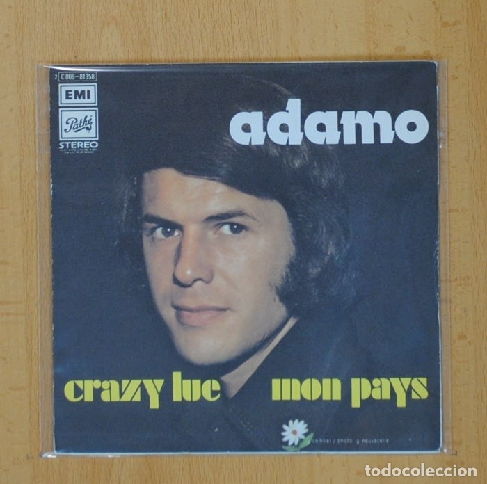 Discos de vinilo: ADAMO - CRAZY LUE / MON PAYS - SINGLE - Foto 1