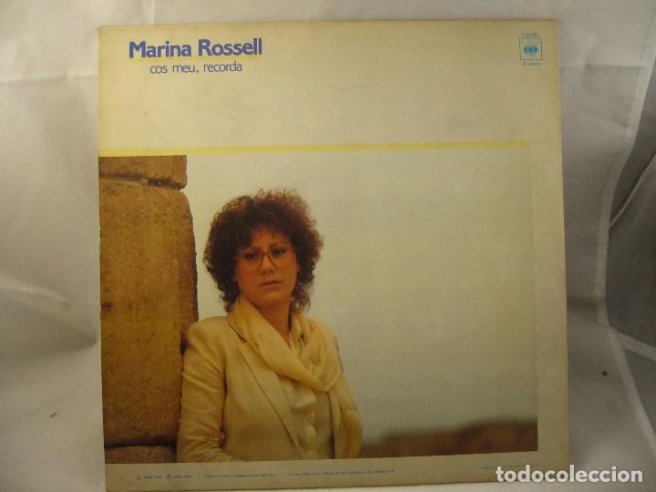 Discos de vinilo: MARINA ROSELL - COS MEU, RECORDA - 1982 - Foto 2