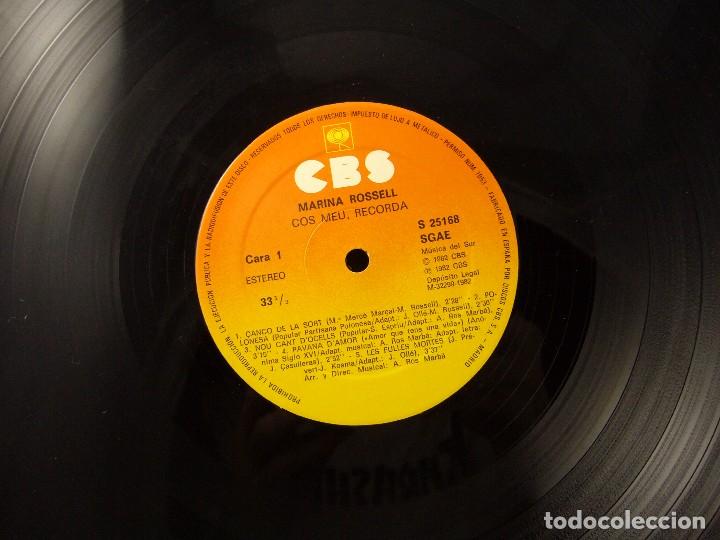Discos de vinilo: MARINA ROSELL - COS MEU, RECORDA - 1982 - Foto 7