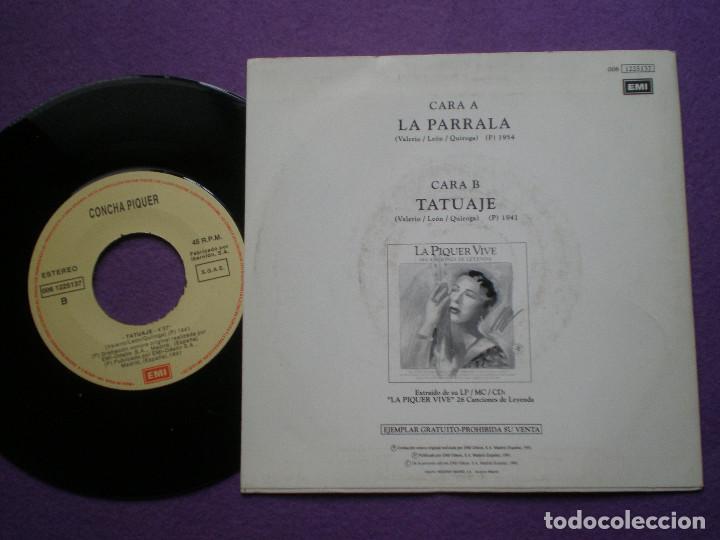 Discos de vinilo: CONCHA POQUER - La parrala / Tatuaje - SINGLE EMI 1991 - Foto 2
