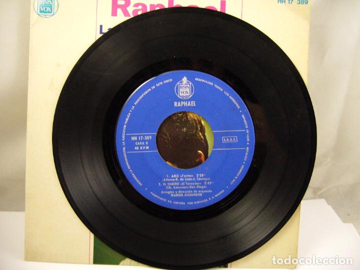Discos de vinilo: EP DE RAPHAEL LA CANCION DEL TRABAJO - Foto 3