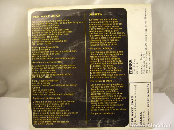 Discos de vinilo: JOAN MANUEL SERRAT PER SANT JOAN EP 1968 - Foto 2